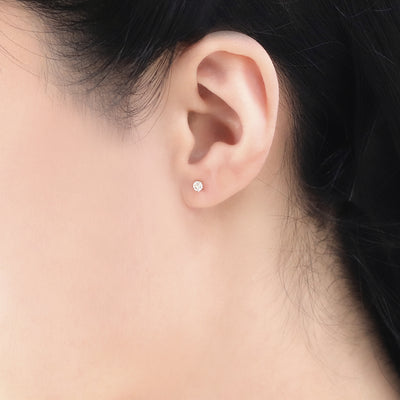 6月誕生石 K10 ホワイトゴールド ムーンストーン ピアス