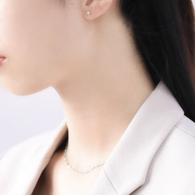 6月誕生石 K10 ホワイトゴールド ムーンストーン ピアス