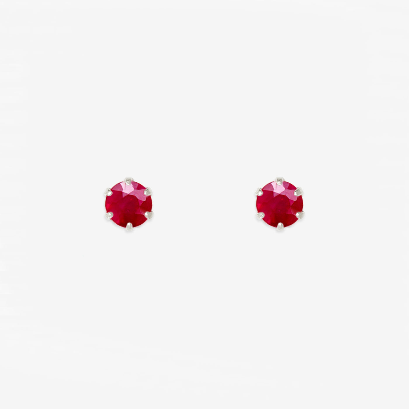 7月誕生石 K10 ホワイトゴールド ルビー ピアス