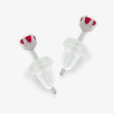 7月誕生石 K10 ホワイトゴールド ルビー ピアス