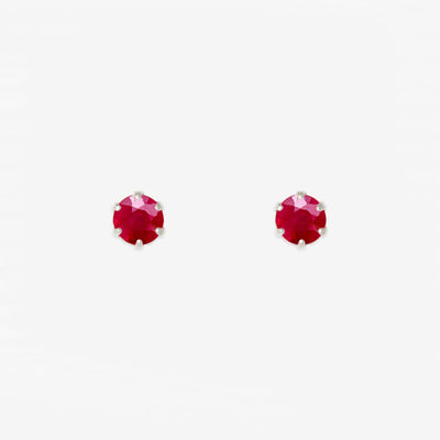 7月誕生石 K10 ホワイトゴールド ルビー ピアス