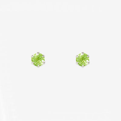 8月誕生石 K10 ホワイトゴールド ペリドット ピアス