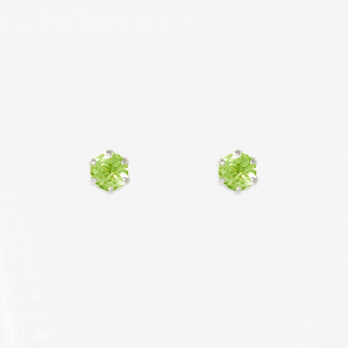 8月誕生石 K10 ホワイトゴールド ペリドット ピアス