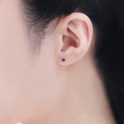 9月誕生石 K10 ホワイトゴールド サファイア ピアス