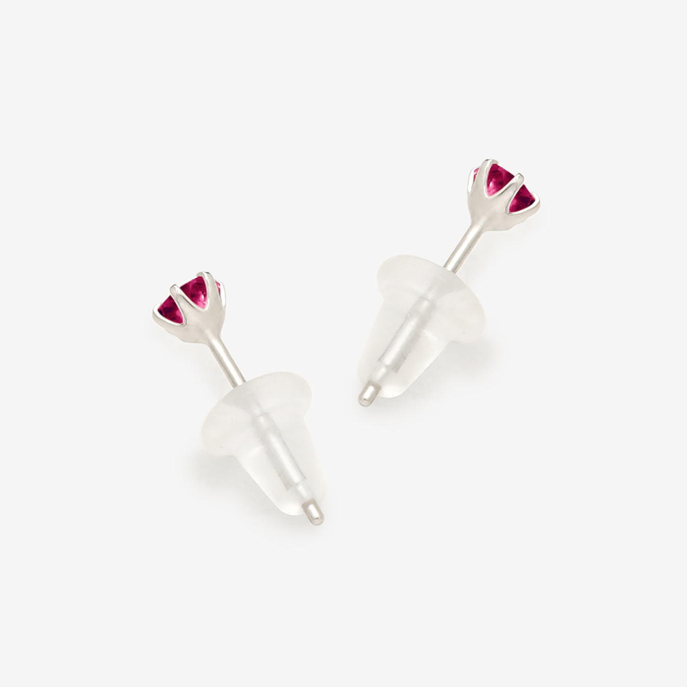 10月誕生石 K10 ホワイトゴールド ピンクトルマリン ピアス