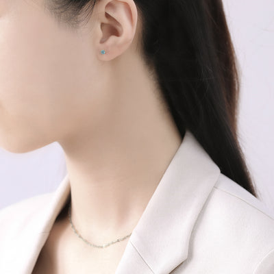 11月誕生石 K10 ホワイトゴールド ブルートパーズ ピアス