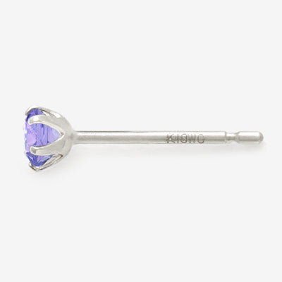 12月誕生石 K10 ホワイトゴールド タンザナイト ピアス