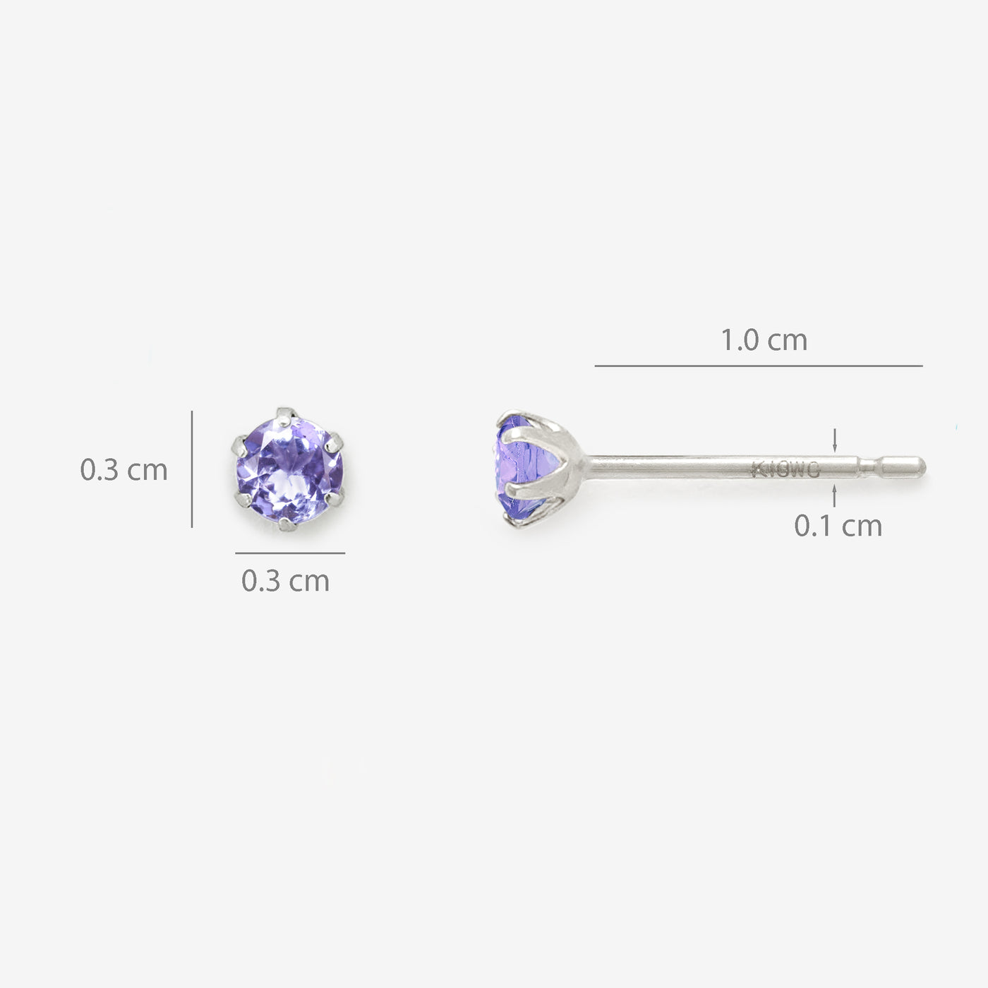 12月誕生石 K10 ホワイトゴールド タンザナイト ピアス