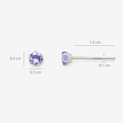 12月誕生石 K10 ホワイトゴールド タンザナイト ピアス