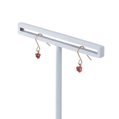 10月誕生石 K18 ピンクゴールド ピンクトルマリン フック ピアス