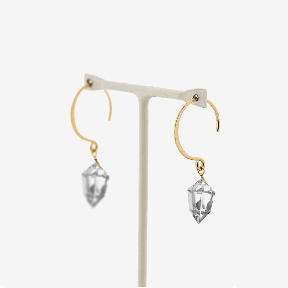 4月誕生石 K10 イエローゴールド クォーツ フック ピアス