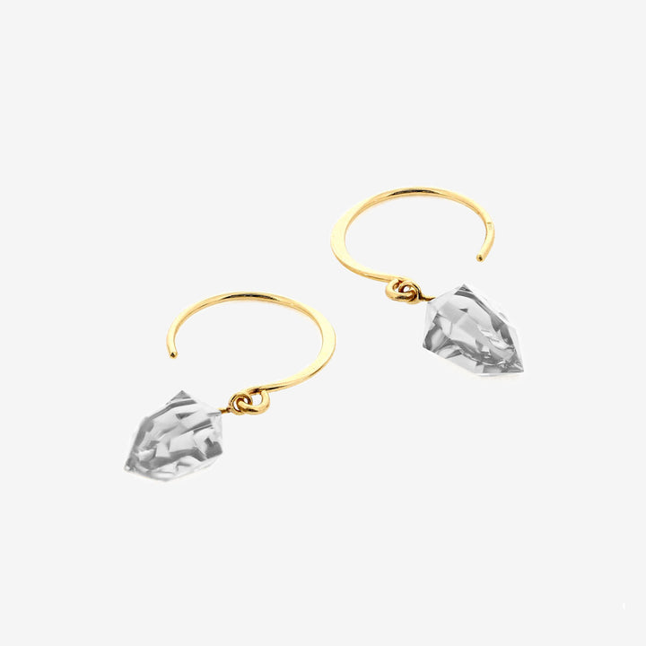 4月誕生石 K10 イエローゴールド クォーツ フック ピアス