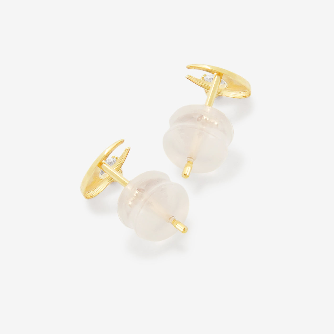 K10 イエローゴールド キュービックジルコニア ムーン ピアス