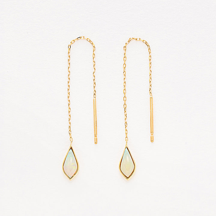 10月誕生石 K10 イエローゴールド オパール アメリカン ピアス