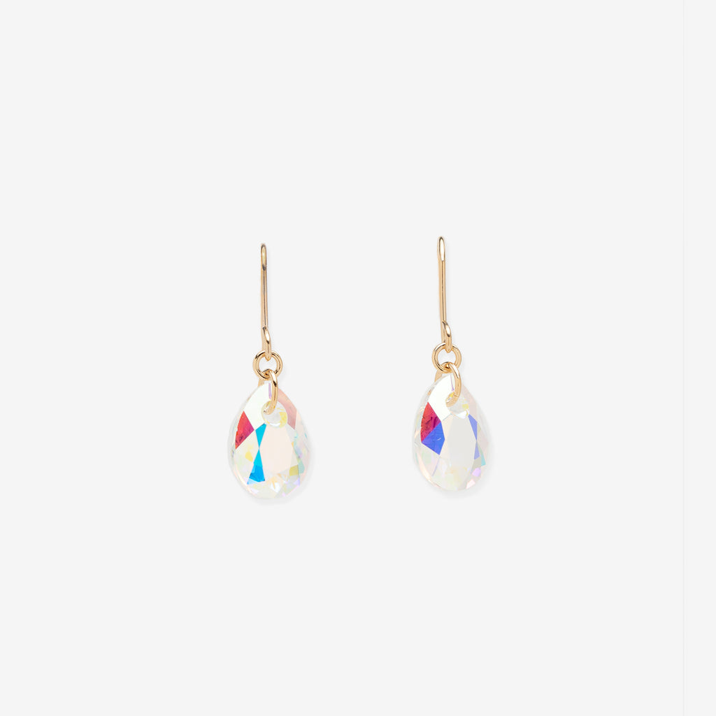 WEB限定】K10 イエローゴールド クリスタル しずく フック ピアス