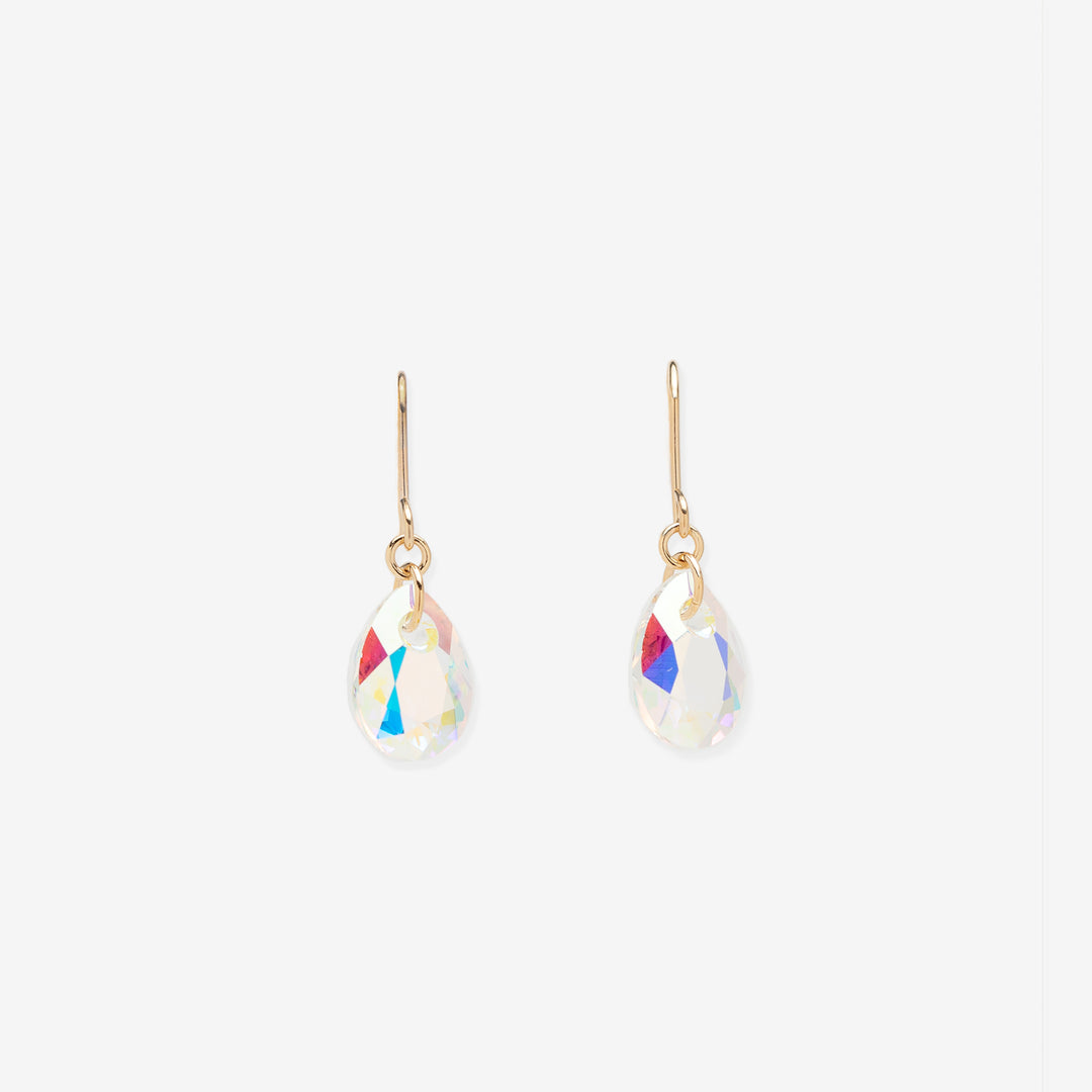 WEB限定】K10 イエローゴールド クリスタル しずく フック ピアス