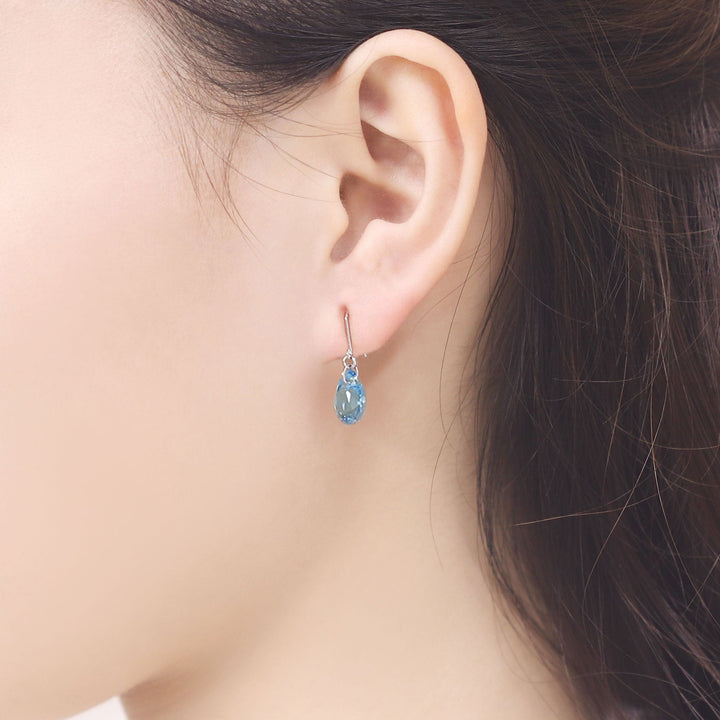 K10 ホワイトゴールド クリスタルガラス しずく フック ピアス