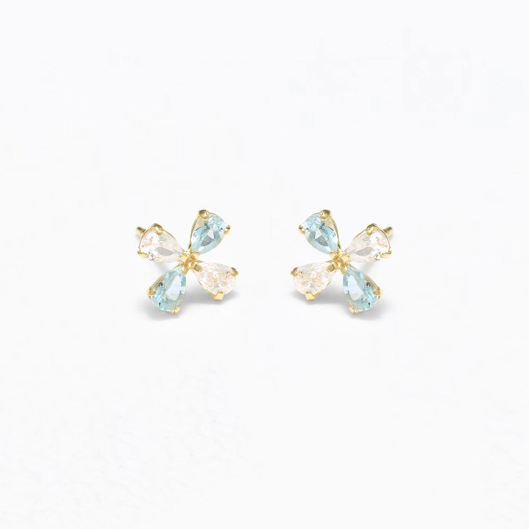 WEB限定】11月誕生石 K10 イエローゴールド ブルートパーズ フラワー