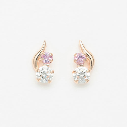 【WEB限定】2月誕生石 K10 ピンクゴールド アメジスト ピアス