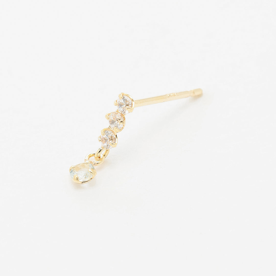 WEB限定】3月誕生石 K10 イエローゴールド アクアマリン ピアス