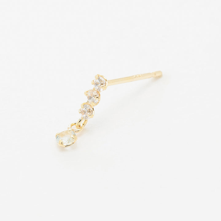 WEB限定】3月誕生石 K10 イエローゴールド アクアマリン ピアス