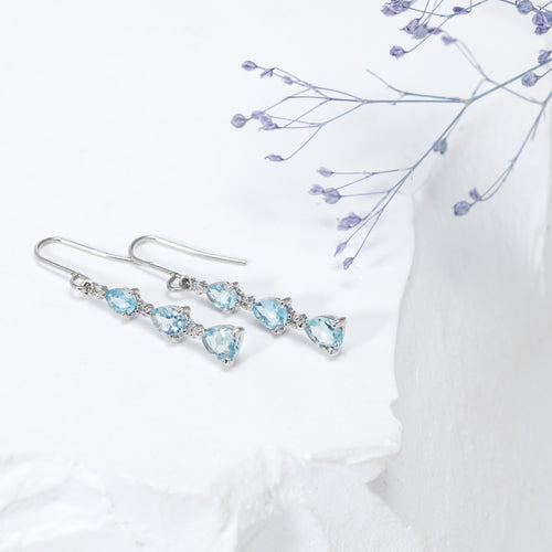 【予約商品】3月誕生石 プラチナ アクアマリン ピアス