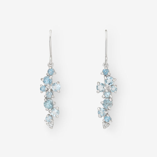 3月誕生石 プラチナ アクアマリン ピアス