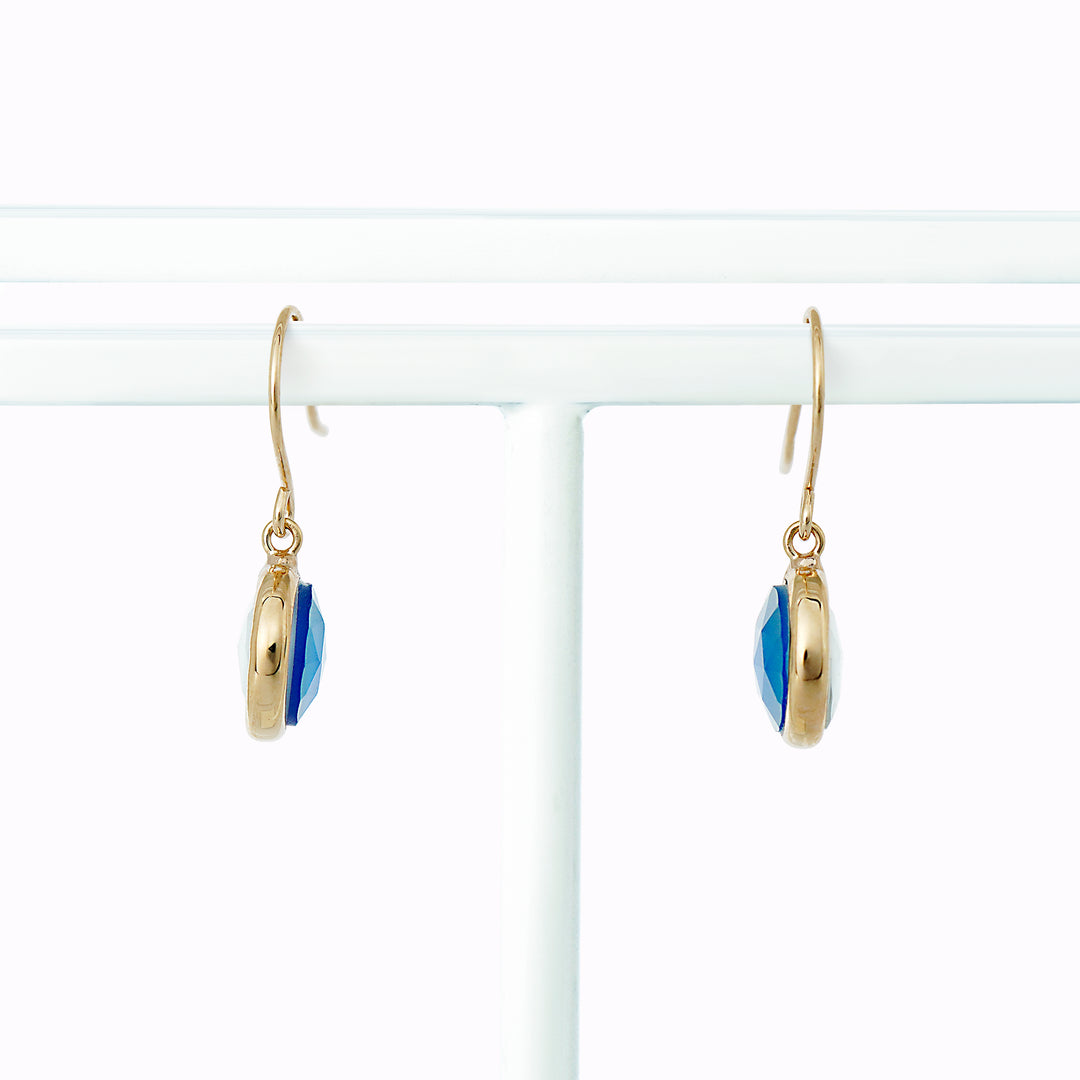 WEB限定】K10 イエローゴールド ブルークォーツ フック ピアス