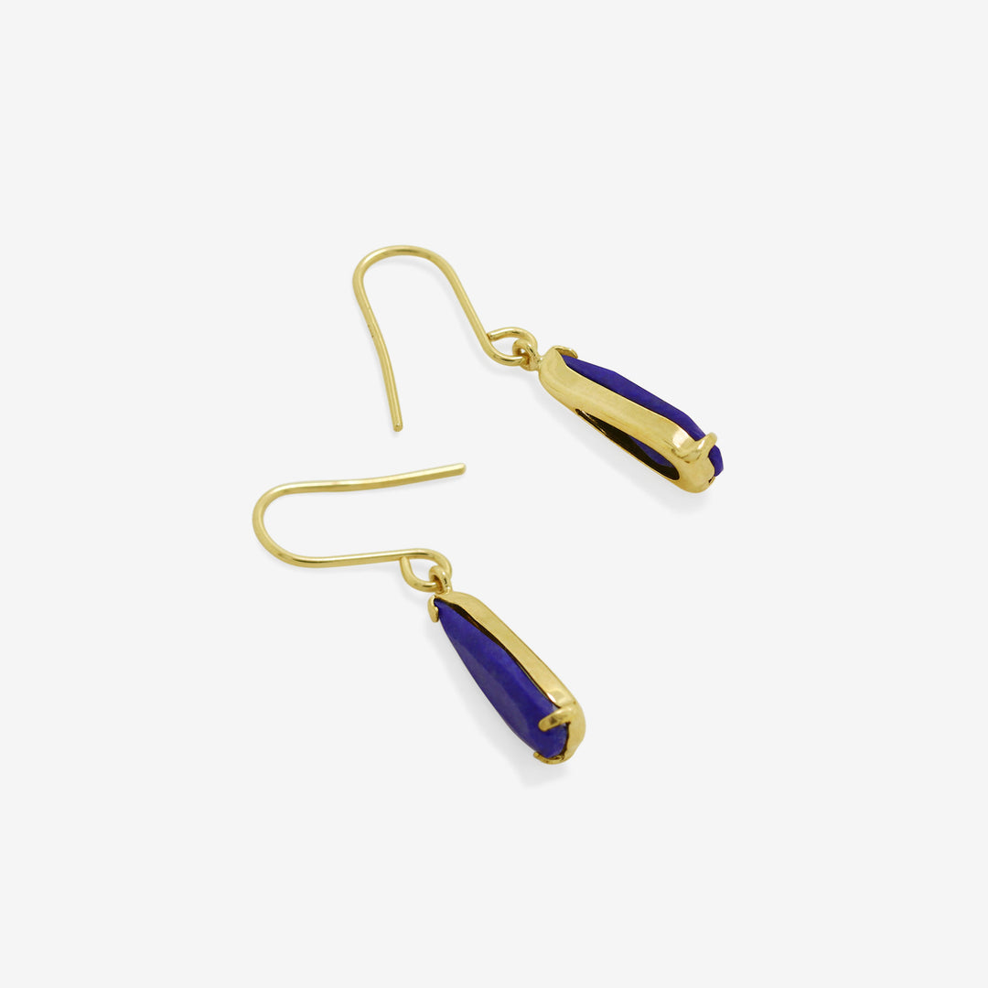 K10 イエローゴールド ラピスラズリ フック ピアス （9141918236974