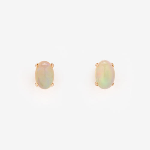 10月誕生石 K10 イエローゴールド オパール ピアス