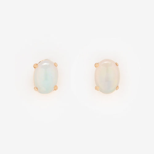 10月誕生石 K10 イエローゴールド オパール ピアス