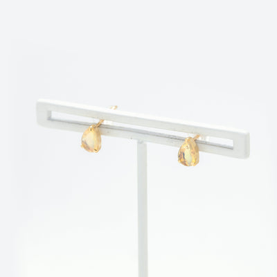 10月誕生石 K10 イエローゴールド オパール しずく ピアス