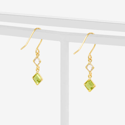 8月誕生石 K10 イエローゴールド ペリドット フック ピアス