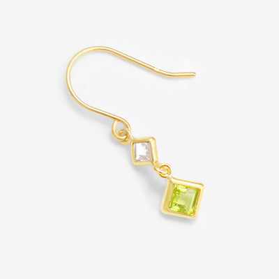 8月誕生石 K10 イエローゴールド ペリドット フック ピアス