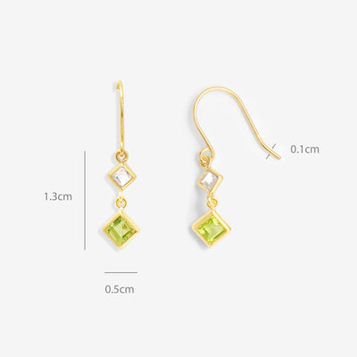 8月誕生石 K10 イエローゴールド ペリドット フック ピアス