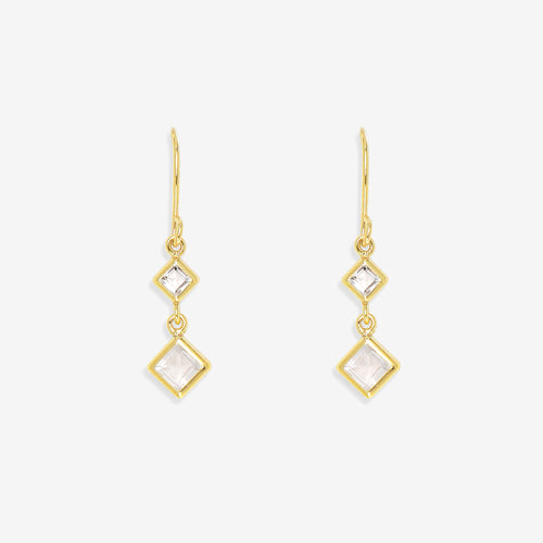 K10 イエローゴールド ローズクォーツ フック ピアス