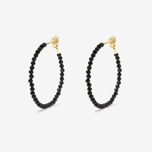 K10 イエローゴールド スピネル フープ ピアス