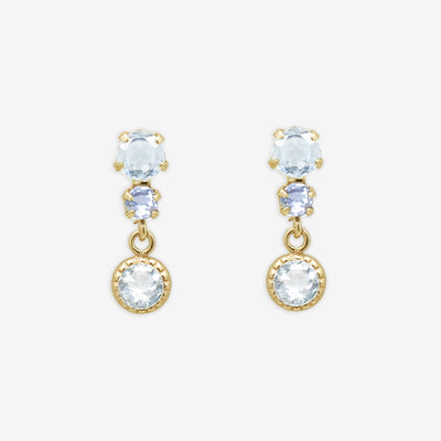 11月誕生石 K10 イエローゴールド ブルートパーズ ピアス