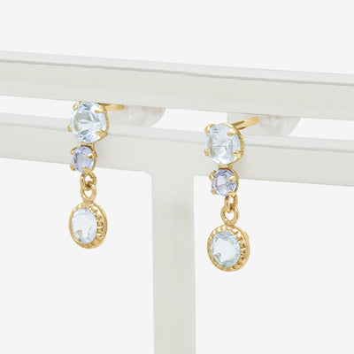 11月誕生石 K10 イエローゴールド ブルートパーズ ピアス