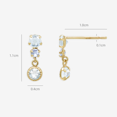 11月誕生石 K10 イエローゴールド ブルートパーズ ピアス