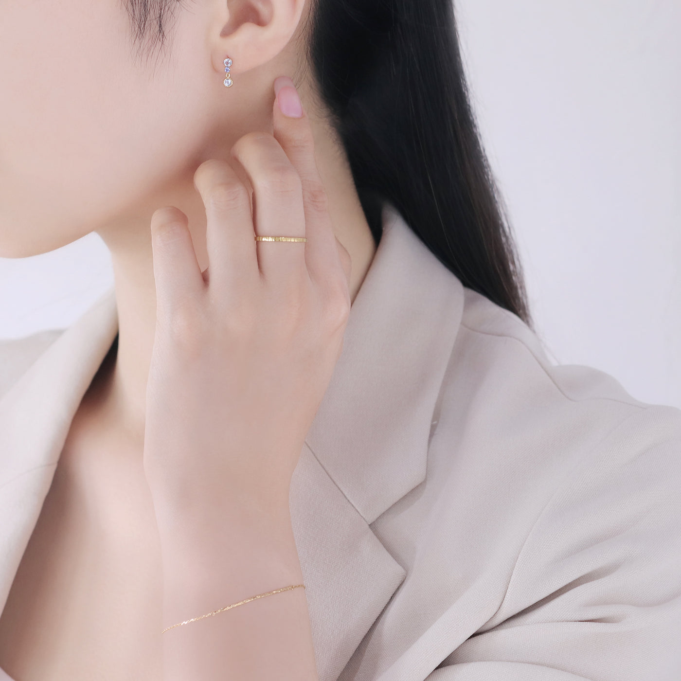 11月誕生石 K10 イエローゴールド ブルートパーズ ピアス