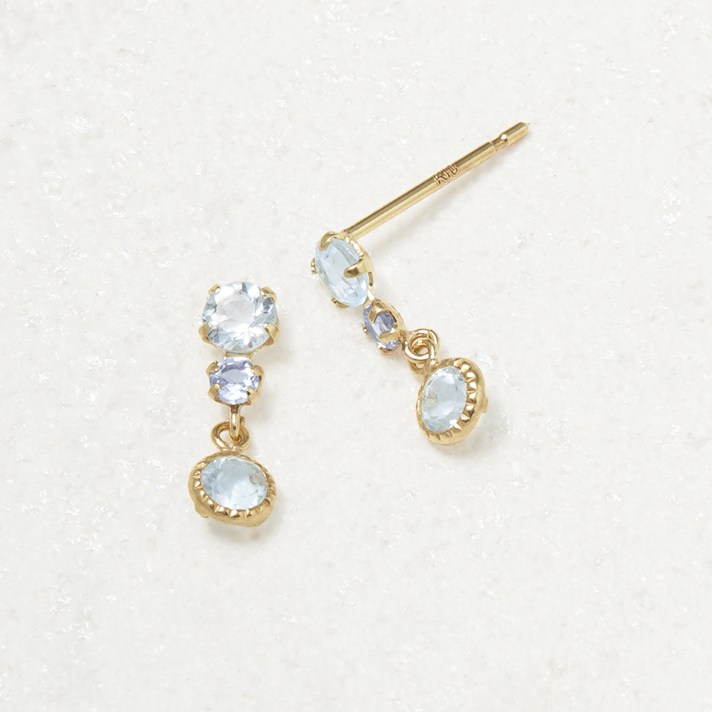 11月誕生石 K10 イエローゴールド ブルートパーズ ピアス