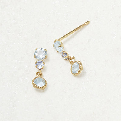 11月誕生石 K10 イエローゴールド ブルートパーズ ピアス