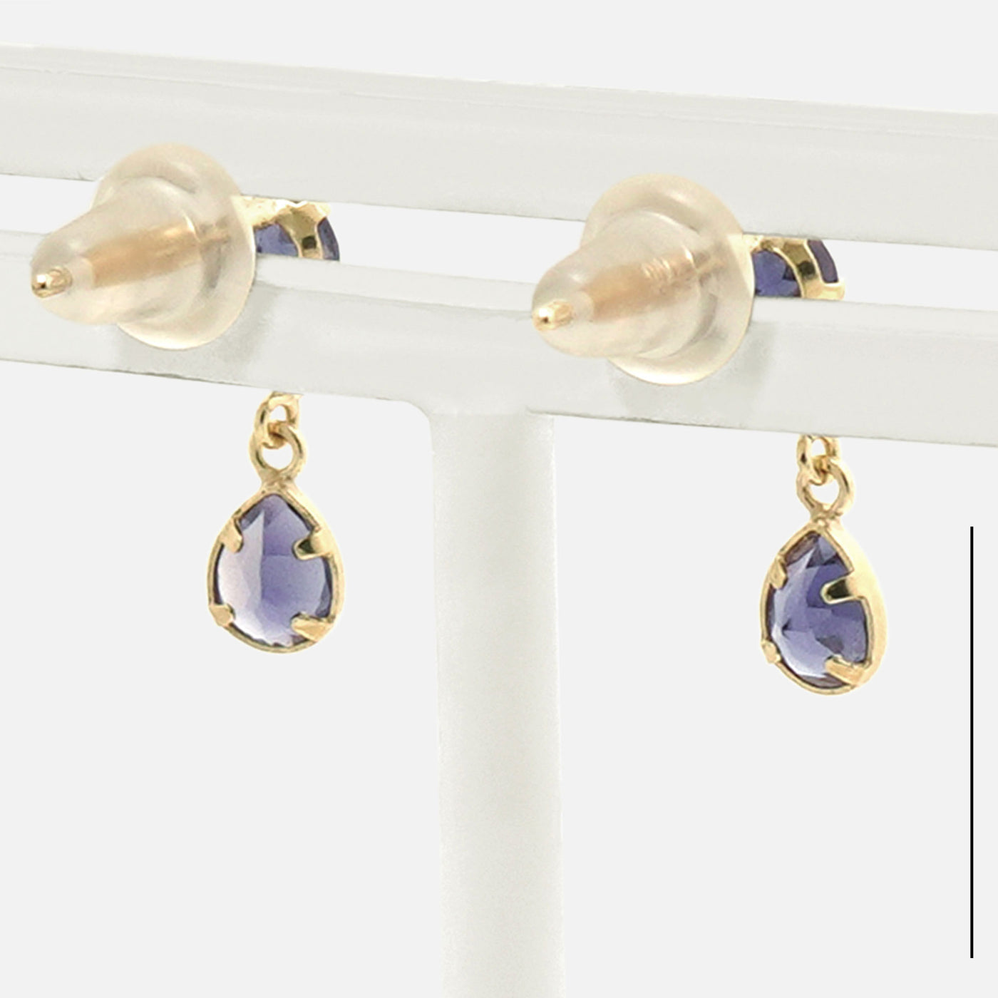 K10 イエローゴールド アイオライト ピアス