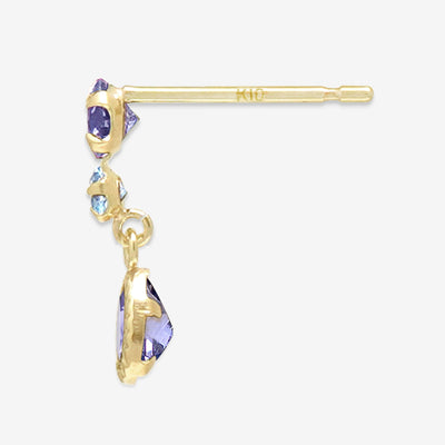 K10 イエローゴールド アイオライト ピアス