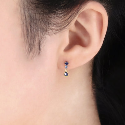 K10 イエローゴールド アイオライト ピアス