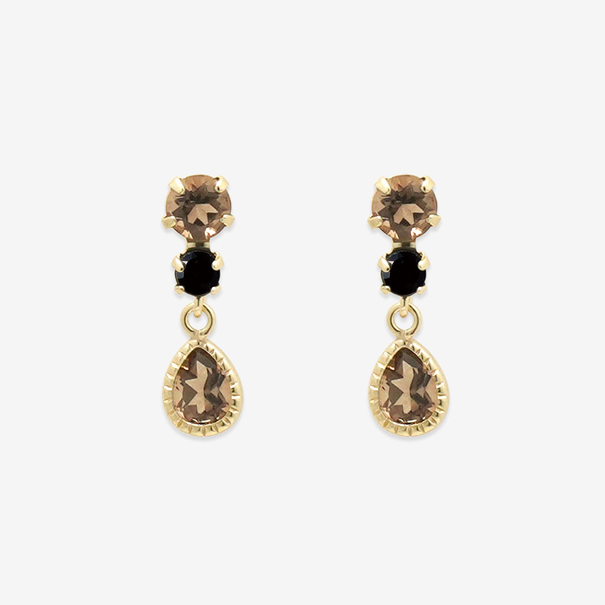 18k スモーキークォーツピアス 18k スモーキークォーツ ピアス | IRIS Gem & Jewellery