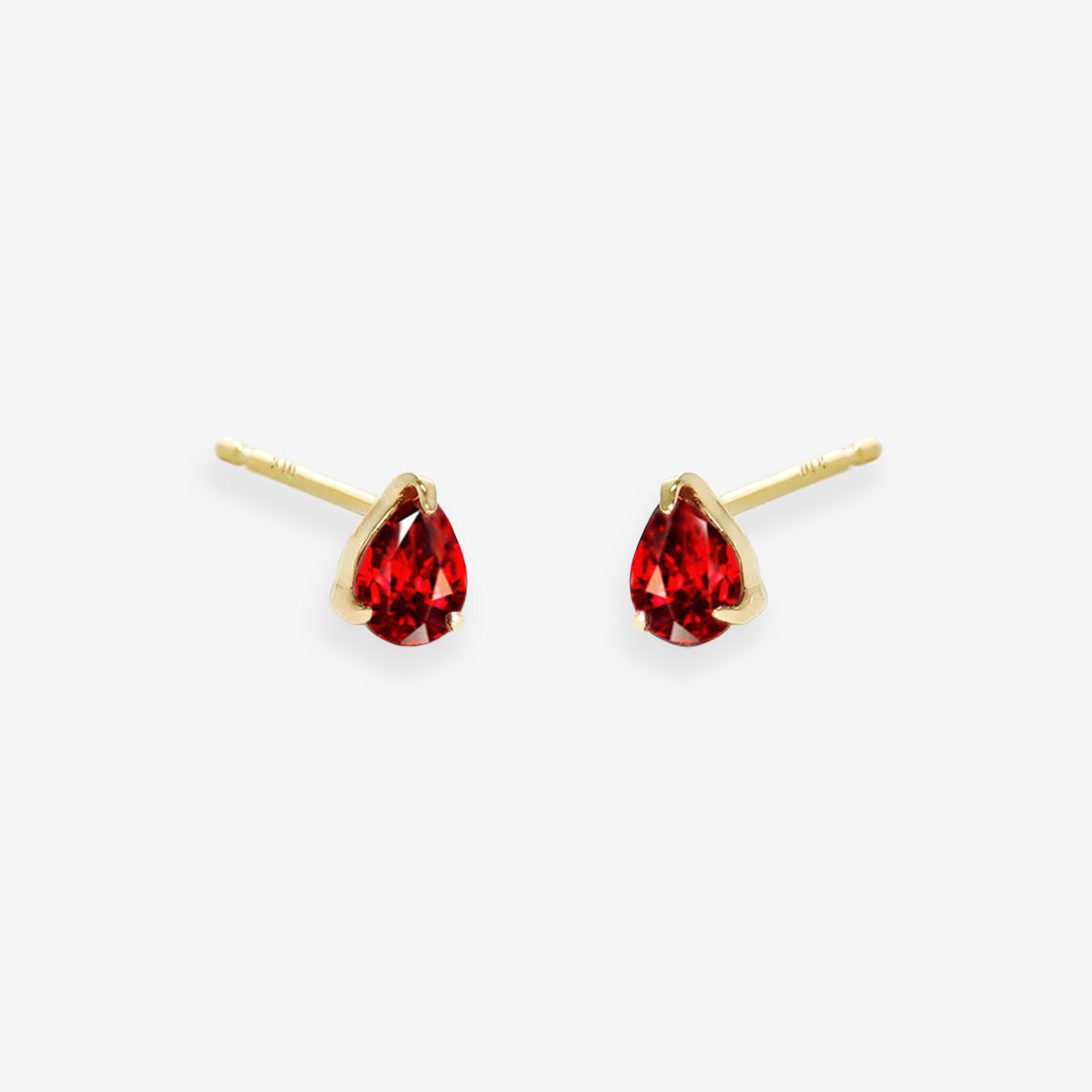 WEB限定】1月誕生石 K10 イエローゴールド ガーネット しずく ピアス