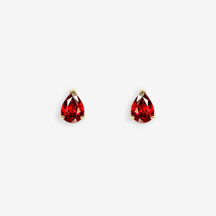 WEB限定】1月誕生石 K10 イエローゴールド ガーネット しずく ピアス