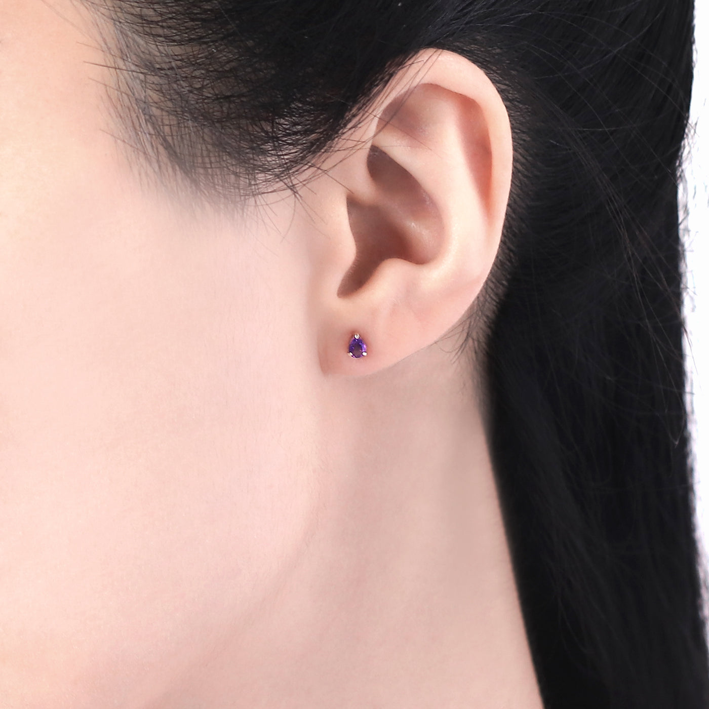 【WEB限定】2月誕生石 K10 イエローゴールド アメジスト しずく ピアス